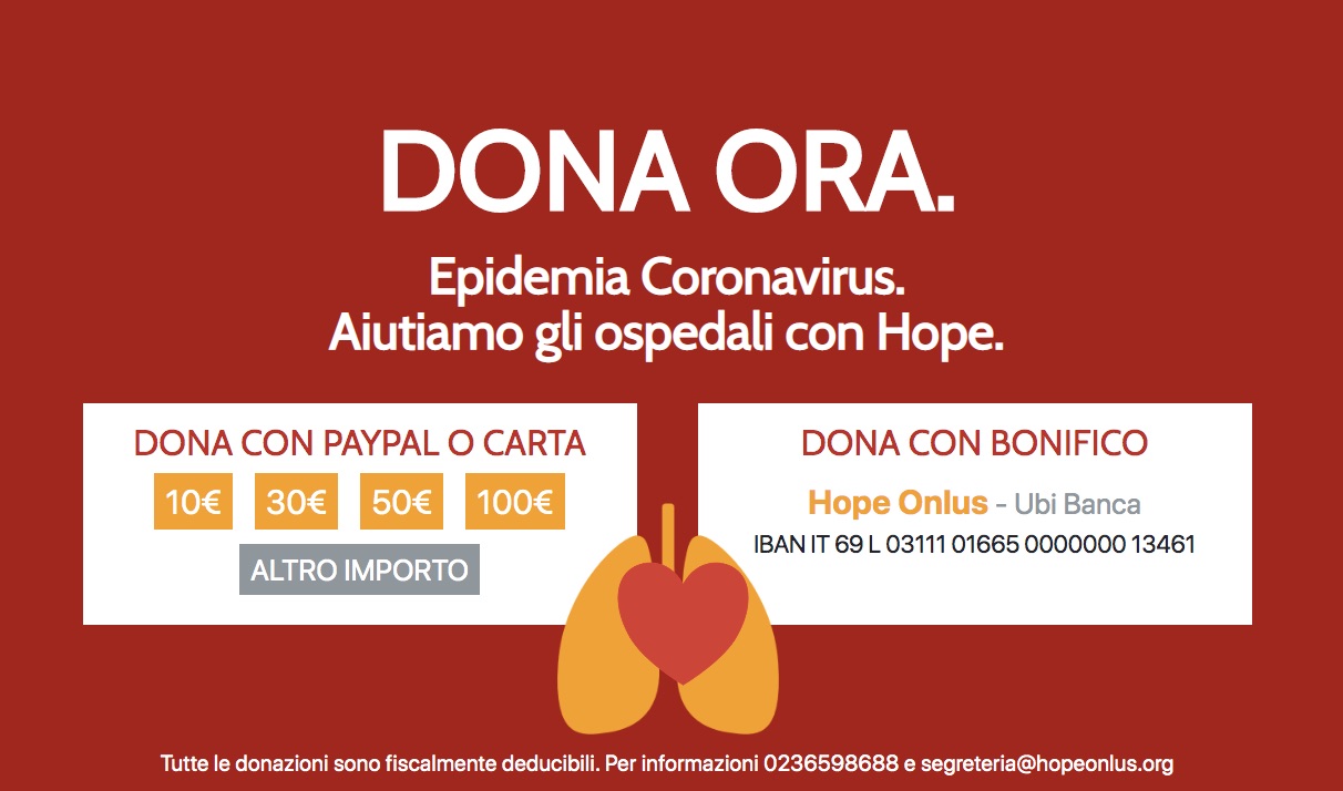 Emergenza Coronavirus Hope Onlus Dona Ora